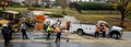 Carrboro, NC, US- November 5, 2018: Firemen and Water Authority