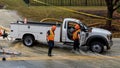 Carrboro, NC, US- November 5, 2018: Firemen and Water Authority