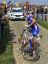 The Cyclist Antonio Fischer - Paris-Roubaix 2014 Royalty Free Stock Photo