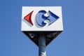 Carrefour sign on a pole Royalty Free Stock Photo