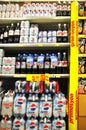 Carrefour supermarket chain, pepsi and coco cola section, Maltepe Istanbul Turkey March 26 2011 Royalty Free Stock Photo