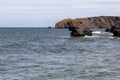 Carreg Bica and Ynys Lochtyn, LLangrannog Royalty Free Stock Photo