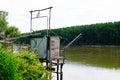 Carrelet fishing hut on stilts or Carrelets in pauillac in medoc gironde france