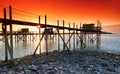 The carrelet fishing huts in Angoulins coast