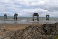 Carrelet fishing huts at Tharon-Plage in Loire-Atlantique