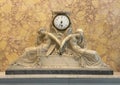 Carrera marble Clock with Victory and Minerva by Pietro Fontana in the Museum of the Villa Carlotta in Tremezzp.