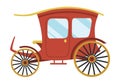 Carriage cartoon. Vintage transport with old wheels. Antique transportation of royal coach, chariot or wagon for Royalty Free Stock Photo