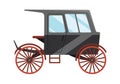 Carriage cartoon. Vintage transport with old wheels. Antique transportation of royal coach, chariot or wagon for Royalty Free Stock Photo