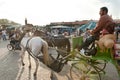 Horse-drawn carriage with coachman at Jemaa el-Fnaa square, Marrakech, Marrakesh, Morocco Royalty Free Stock Photo