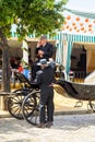 Carriage drivers dressed in tradional traje corto Royalty Free Stock Photo
