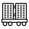 Carriage freight wagon icon outline vector. Goods boxcar logistics Royalty Free Stock Photo
