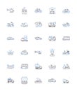 Carriage line icons collection. Transportation, Travel, Horse-drawn, Vintage, Romance, Elegant, Stunning vector and