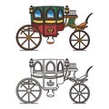 Carriage for queen or icons of victorian chariot Royalty Free Stock Photo