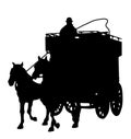 Carriage silhouette with a horse