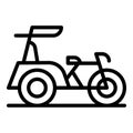 Carriage trishaw icon outline vector. Indian bike