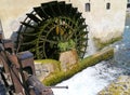 The carriage wheel of a water mill