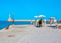 The carriages in Akti Tompazi promenade, Chania harbor, Crete, Greece