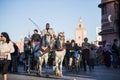 Carriages on the streets of Marrakesh.