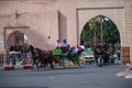 Carriages on the streets of Marrakesh.