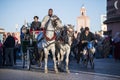 Carriages on the streets of Marrakesh.