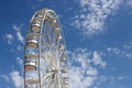White ferris wheel against a blue sky background Royalty Free Stock Photo