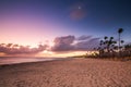 Carribean vacation, beautiful sunrise over tropical beach Royalty Free Stock Photo