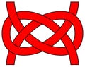 Carrick bend (Josephine) knot isolated