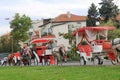 A carriage with horse in the parc in the center of Obzor, Bulgaria