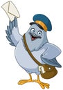 Carrier pigeon cartoon Royalty Free Stock Photo