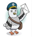 Carrier Pigeon Holding a Letter Royalty Free Stock Photo