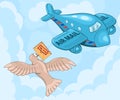 Carrier pigeon and plane