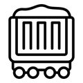 Carrier railroad wagon icon outline vector. Boxcar transfer service Royalty Free Stock Photo