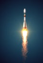 Carrier Rocket Soyuz-Fregat Takes Off Royalty Free Stock Photo