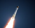 Carrier Rocket Takes Off In The Sky