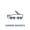 Carrier Rockets icon. Line simple line Weapon icon for templates, web design and infographics Royalty Free Stock Photo