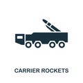 Carrier Rockets icon. Monochrome simple line Weapon icon for templates, web design and infographics Royalty Free Stock Photo