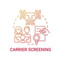 Carrier screening red gradient concept icon