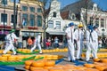 Carriers at Alkmaar cheese market Royalty Free Stock Photo