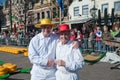 Carriers at Alkmaar cheese market Royalty Free Stock Photo