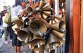 Carriga, sardinian cowbells part of mamuthones mask in traditional mamoiada carnival