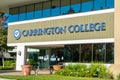 Carrington College sign on the entrance to for profit private college campus. - San Jose, California, USA - 2020 Royalty Free Stock Photo