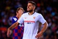 Carriso plays at the La Liga match between FC Barcelona and Sevilla FC