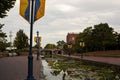 Carroll Creek Park in downtown Frederick at sunset