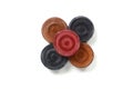 Carrom board coins Royalty Free Stock Photo