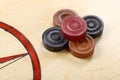 Carrom board coins Royalty Free Stock Photo