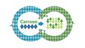Carroon Cyclic Arrows Logo: Interconnected Flow & Sustainability, vector design Generative AI Royalty Free Stock Photo