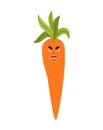 Carrot angry emoji. Vegetable evil isolated. aggressive emotion