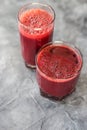 Carrot-beet juice in glass