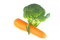 Carrot and Broccoli Royalty Free Stock Photo