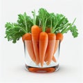 Carrot Bunch Isolated, Organic Vegetable Crop, Fresh Carrot Bunch on White Background Royalty Free Stock Photo